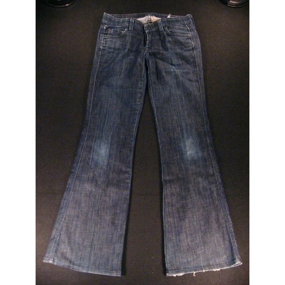 7 FOR ALL MANKIND Lexie Womans Jeans 25 Boot Cut 28 x 30 MEASURED Low-Rise - Picture 1 of 12